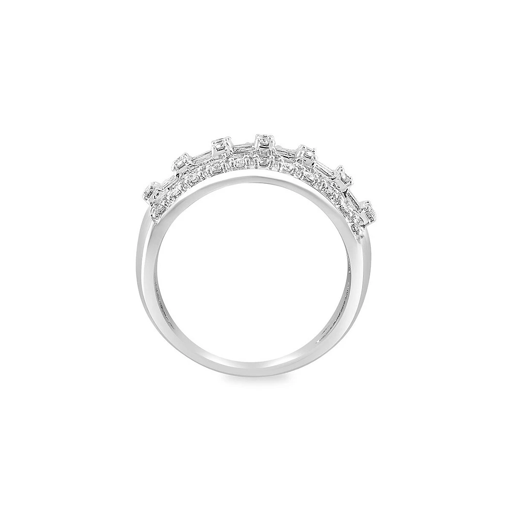 Bague en or blanc 14 ct avec diamants 0,98 ct PT Classique