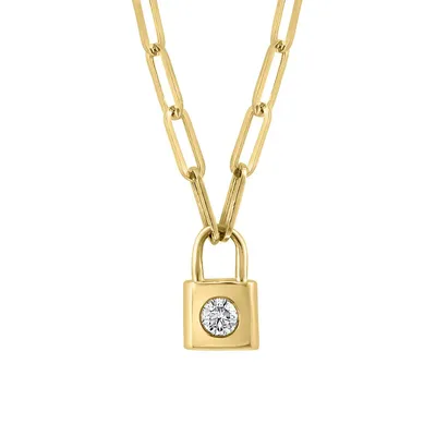 D'Oro 14K Yellow Gold & 0.15 CT. T.W. Diamond Necklace