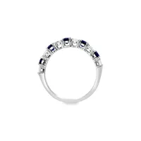 14K White Gold, Natural Sapphire & White Sapphire Ring