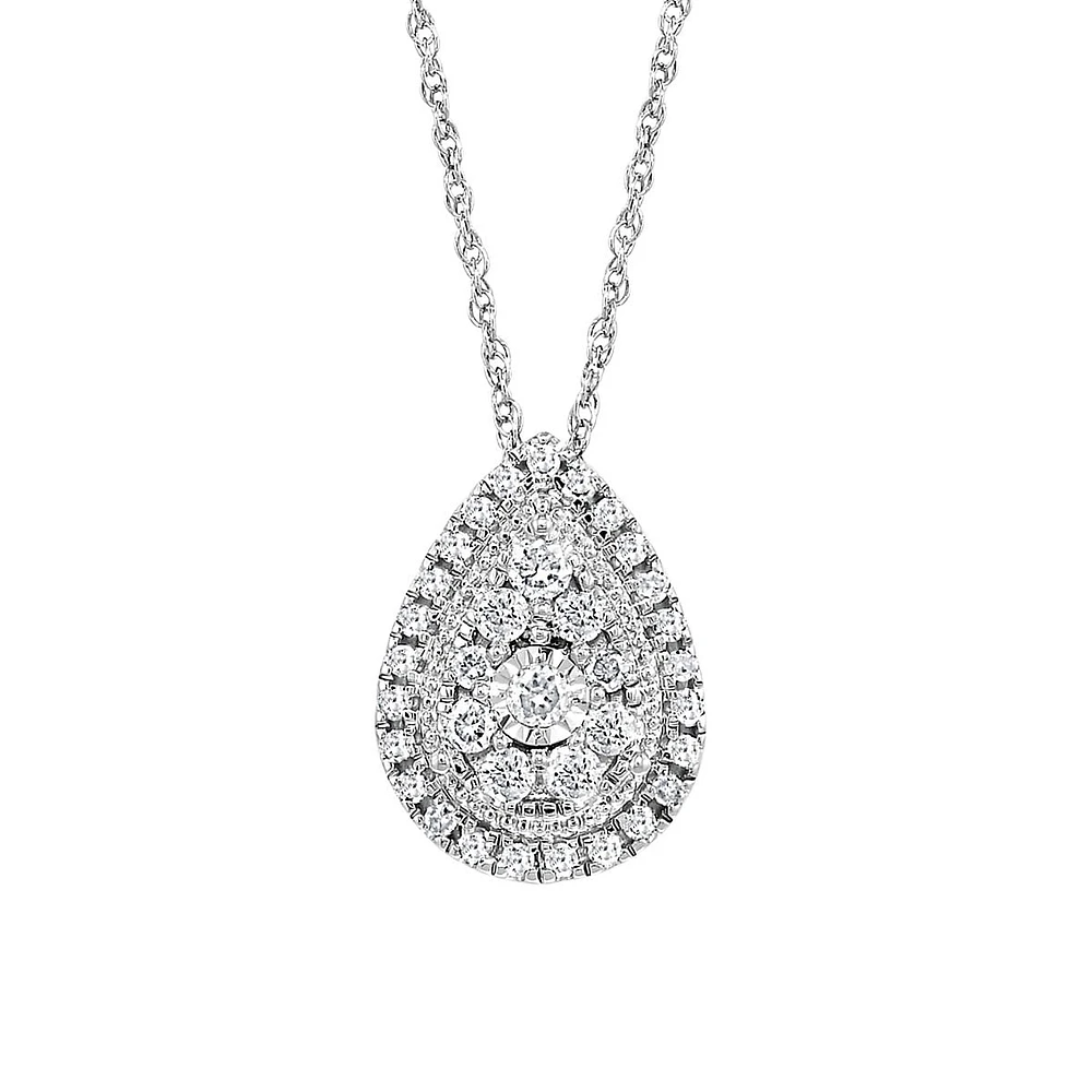 Sterling Silver & 0.47 CT. T.W. Diamond Pendant Necklace