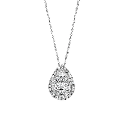 Sterling Silver & 0.47 CT. T.W. Diamond Pendant Necklace