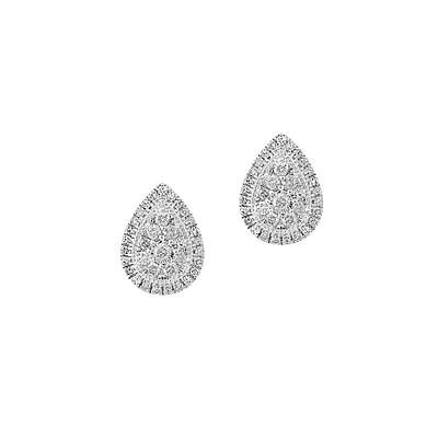 Sterling Silver & 0.47 CT T.W. Diamond Stud Earrings