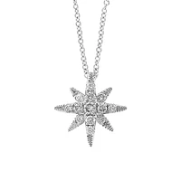 Sterling Silver & 0.23 CT. T.W. Diamond Star Pendant Necklace