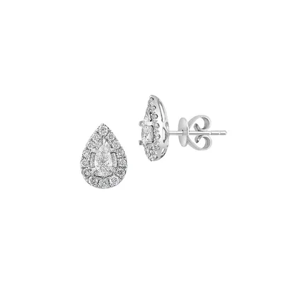 Pavé Classica 14K White Gold & 0.67 CT. T.W. Diamond Stud Earrings