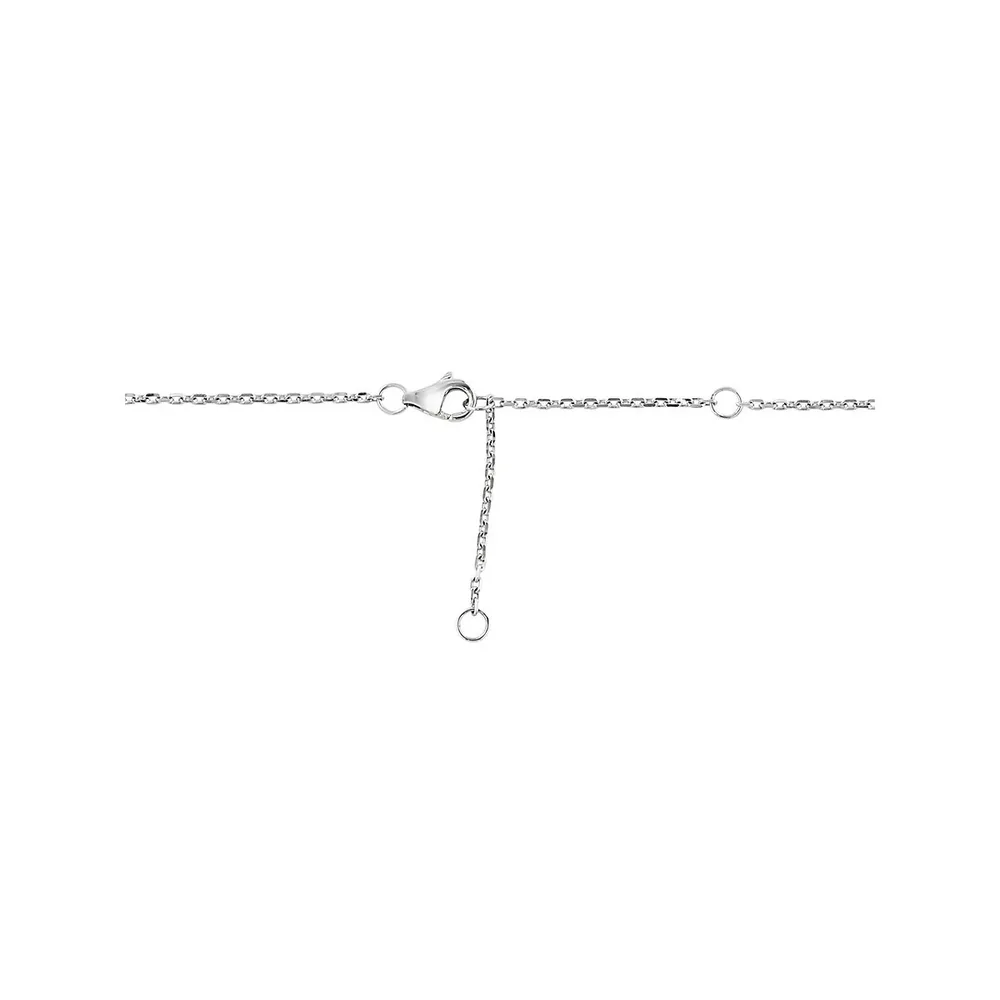 Sterling Silver & 0.14 CT. T.W. Diamond Q Pendant Necklace