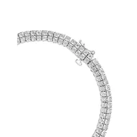 Balissima Sterling Silver & 0.5 CT. T.W. Diamond 2-Row Tennis Bracelet