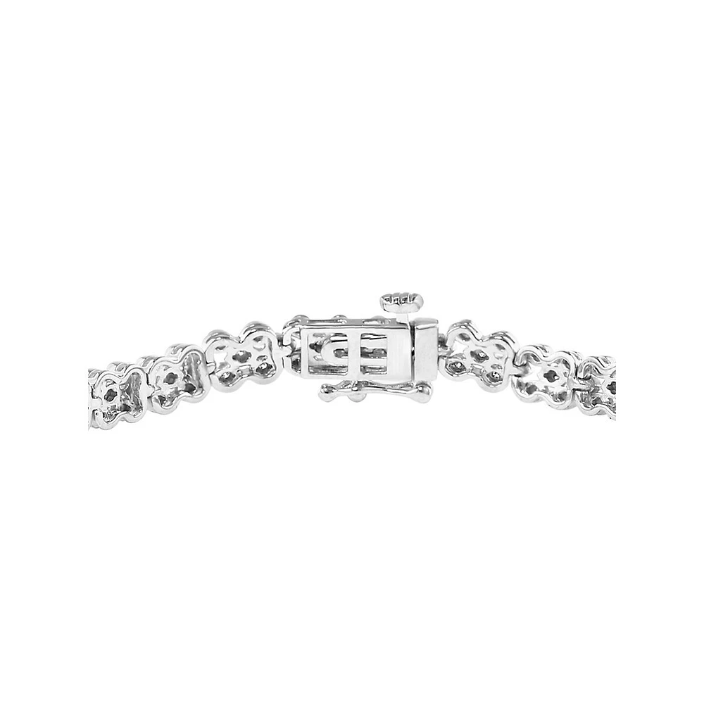 Sterling Silver & 0.48 CT. T.W. Diamond Mesh Chain Bracelet