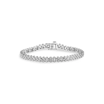 Sterling Silver & 0.48 CT. T.W. Diamond Mesh Chain Bracelet