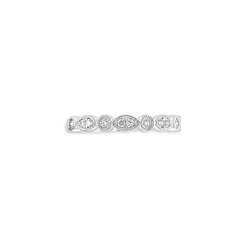 Pavé Classica 14K White Gold & 0.2 CT. T.W. Diamond Semi-Eternity Ring