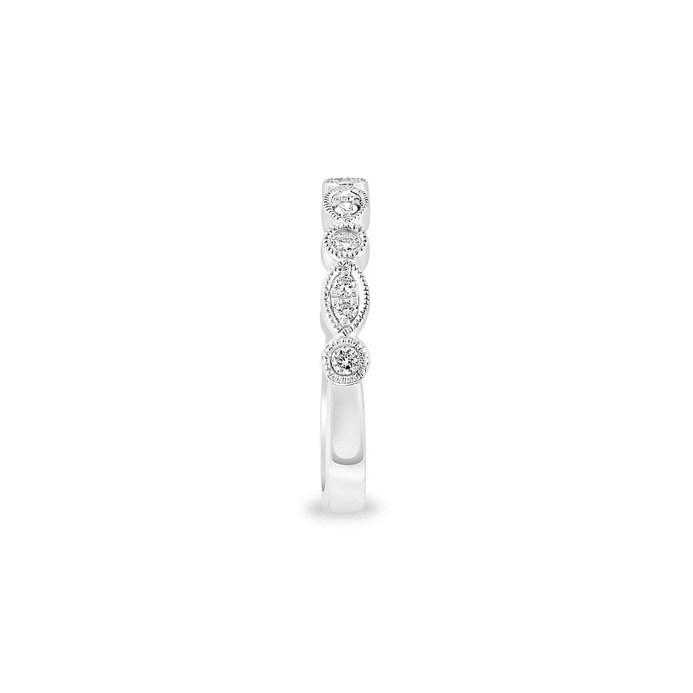 Pavé Classica 14K White Gold & 0.2 CT. T.W. Diamond Semi-Eternity Ring