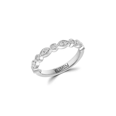 Pavé Classica 14K White Gold & 0.2 CT. T.W. Diamond Semi-Eternity Ring