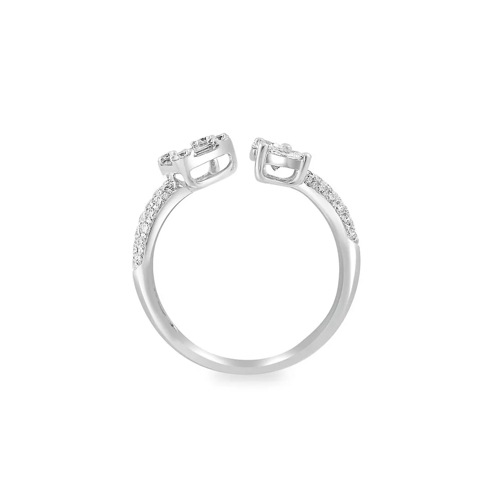 14K White Gold & 1.03 CT. T.W. Diamond Open Ring