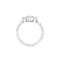 Bague en or blanc 14 ct avec fleur en diamants 0,76 ct PT