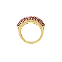 14K Gold. Natural Ruby & CT. T.W. Diamond Ring