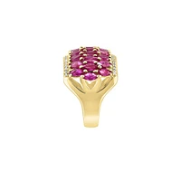 14K Gold. Natural Ruby & CT. T.W. Diamond Ring