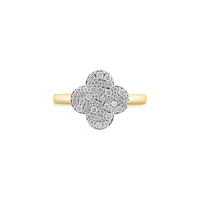 14K Yellow Gold & 0.49 CT. T.W. Diamond Clover Ring