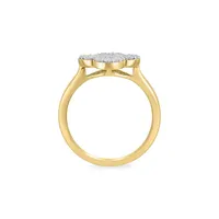 14K Yellow Gold & 0.49 CT. T.W. Diamond Clover Ring