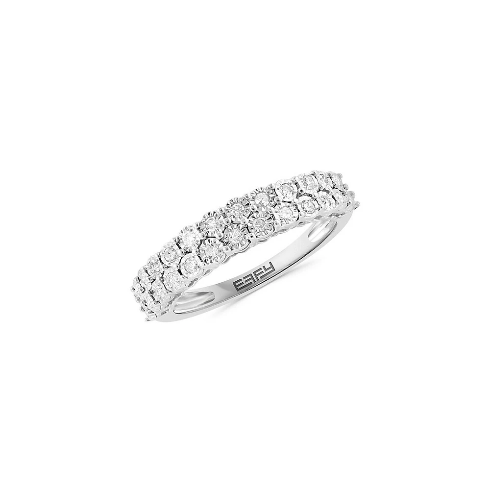 Bague en argent sterling avec diamants 0,25 ct PT