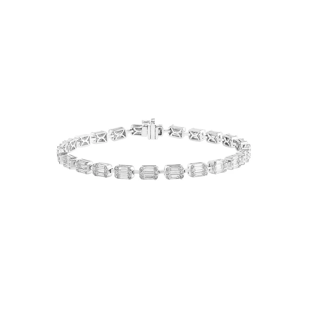 14K White Gold & 3.22 CT.T.W. Diamond Bracelet