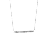 Sterling Silver & 0.23 CT. T.W. Diamond Bar Pendant Necklace