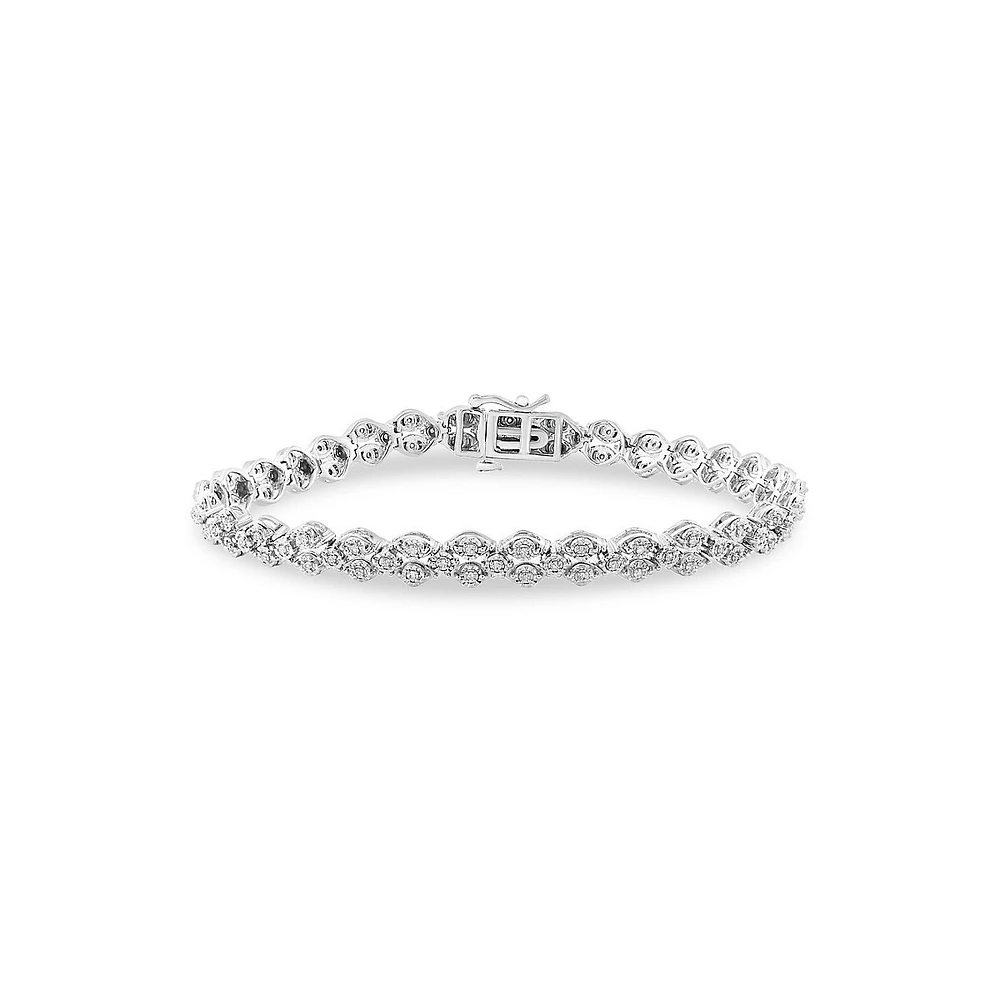 Sterling Silver & 0.49 CT. T.W Diamond Bracelet