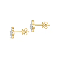 14K Yellow Gold & 0.31 CT. T.W. Diamond Club Stud Earrings