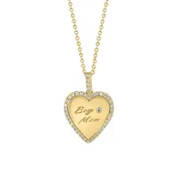 14K Yellow Gold & 0.19 CT. T.W. Diamond Heart Pendant Necklace