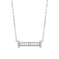 14K Two-Tone Gold & 0.25 CT. T.W. Diamond Bar Pendant Necklace