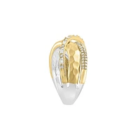 Bague croisée deux tons en or jaune et blanc 14 ct avec diamants de 0,47 ct (PT)