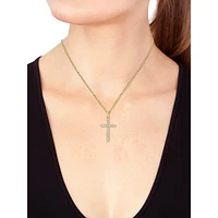 14K Yellow Gold & 0.25 CT. T.W. Diamond Cross Pendant Necklace