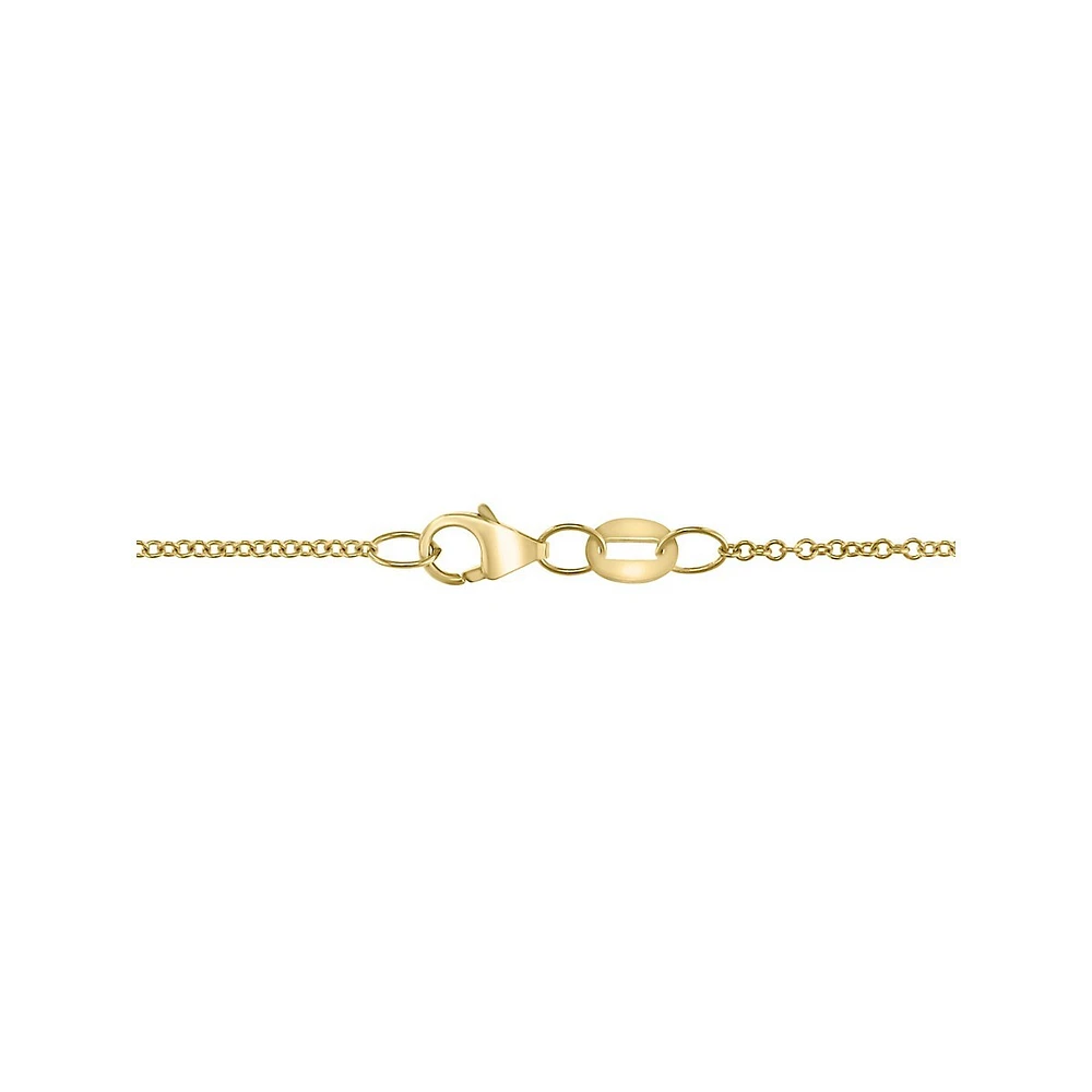 14K Yellow Gold & 0.25 CT. T.W. Diamond Cross Pendant Necklace