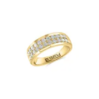 14K Yellow Gold and 0.96 CT. T.W. Diamond Double-Row Ring