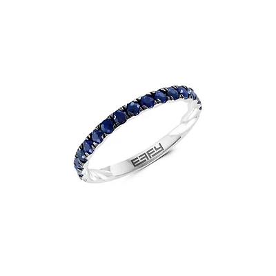 Sterling Silver & Natural Sapphire Channel Ring