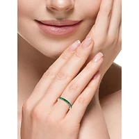 Goldplated Natural Emerald Channel Ring