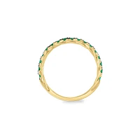 Goldplated Natural Emerald Channel Ring