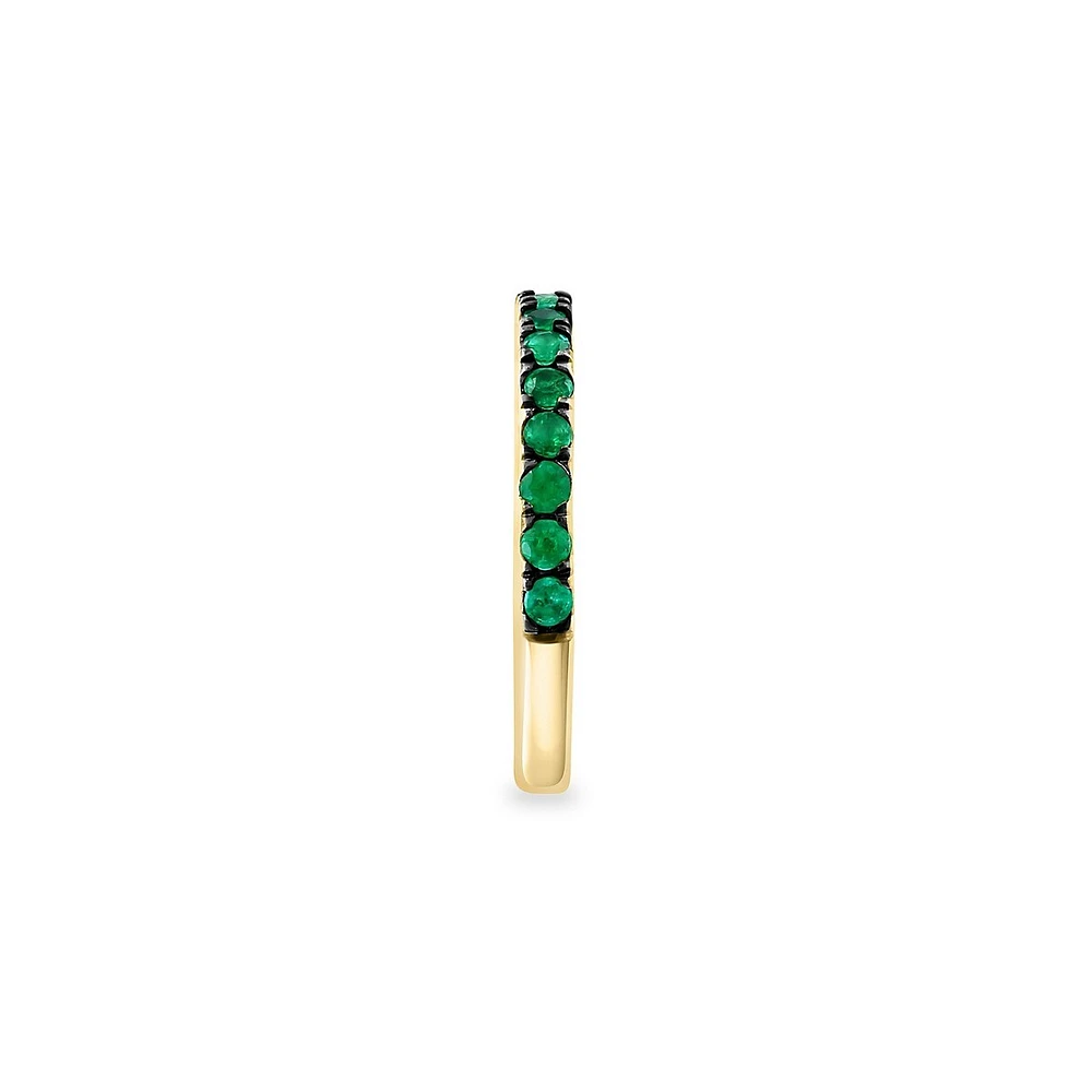 Goldplated Natural Emerald Channel Ring