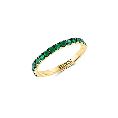 Goldplated Natural Emerald Channel Ring