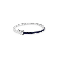 Sterling Silver & Natural Sapphire Bangle