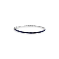 Sterling Silver & Natural Sapphire Bangle