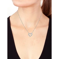 Collier à pendentif en forme de cœur en or blanc 14 ct avec diamants de 0,49 ct (PT)