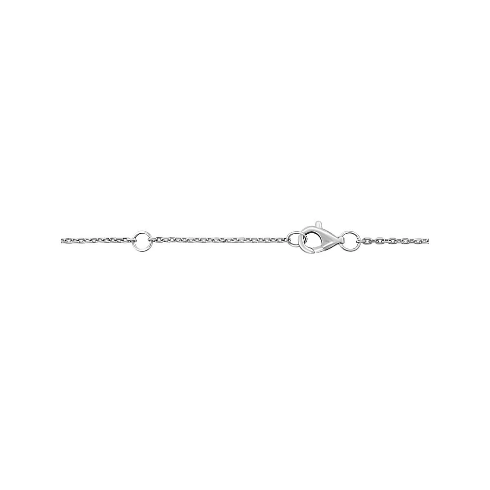 Collier à pendentif en forme de cœur en or blanc 14 ct avec diamants de 0,49 ct (PT)