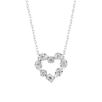 Collier à pendentif en forme de cœur en or blanc 14 ct avec diamants de 0,49 ct (PT)