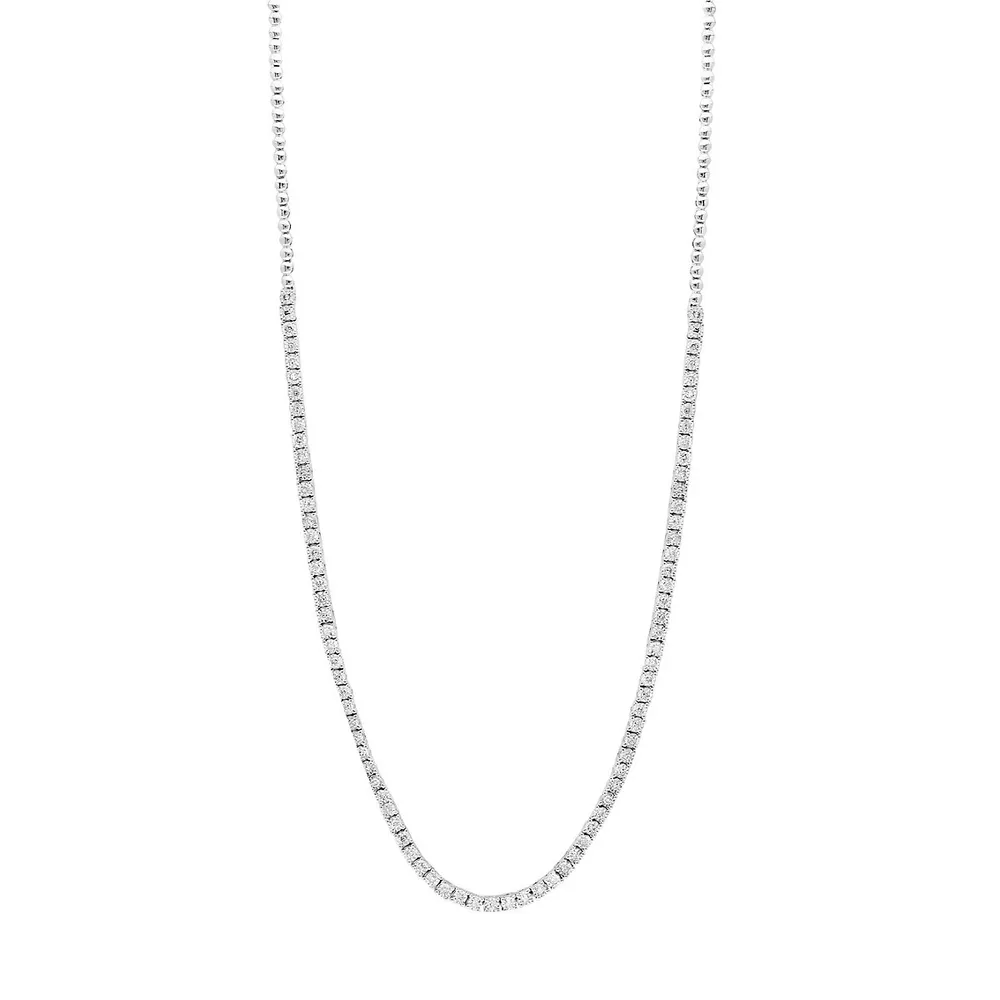 Sterling Silver & 0.99 CT. T.W. Diamond Necklace