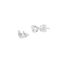 Boutons d'oreilles en or blanc 14 ct avec diamants de 0,75 ct (PT) en forme de marquises et de cœurs