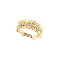 14K Yellow Gold & 0.25 CT. T.W Diamond Laurel Wreath Ring