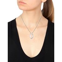 14K White Gold & Diamond Loop Pendant Necklace