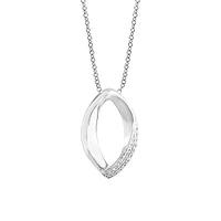 14K White Gold & Diamond Loop Pendant Necklace