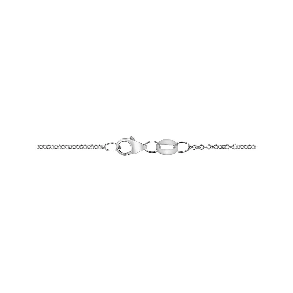 14K White Gold & Diamond Loop Pendant Necklace