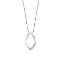 14K White Gold & Diamond Loop Pendant Necklace