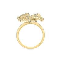 14K Yellow Gold & 0.31 CT. T.W. Diamond Flower Ring